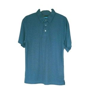 PGA TOUR Dri Flux Polo Shirt Mens sz S Golf Athletic Blue Print S/S MSRP $65 NEW